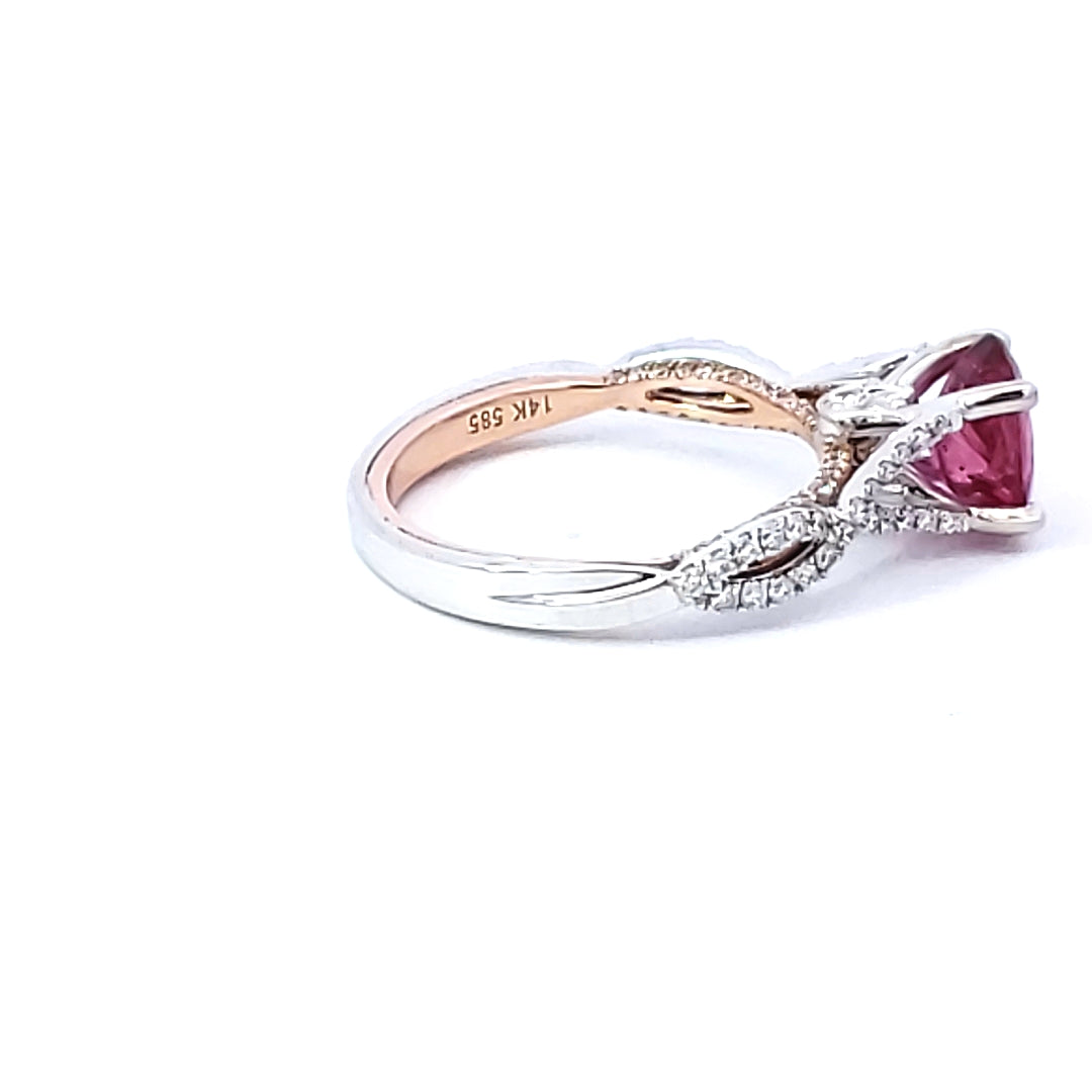 Rubellite Tourmaline and Diamond Fashion Ring