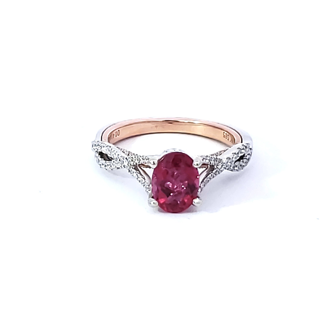 Rubellite Tourmaline and Diamond Fashion Ring