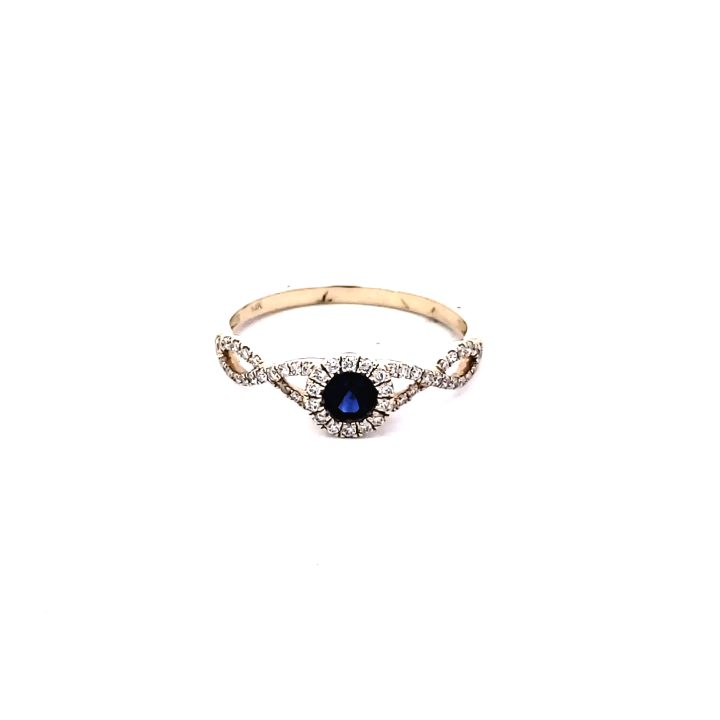Diamond & Sapphire Halo Fashion Rings