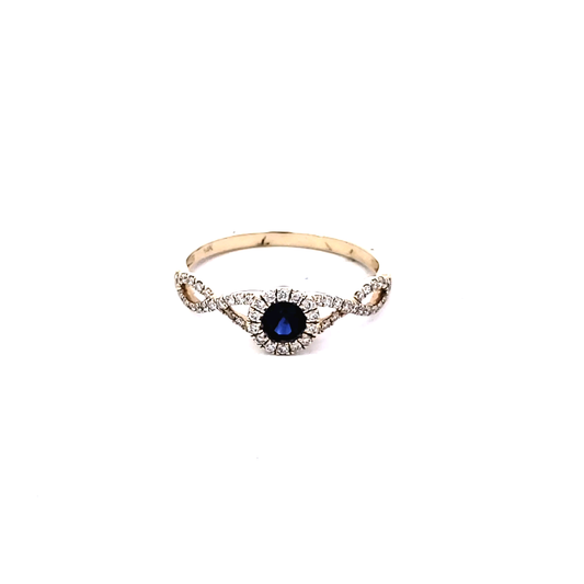Diamond & Sapphire Halo Fashion Rings