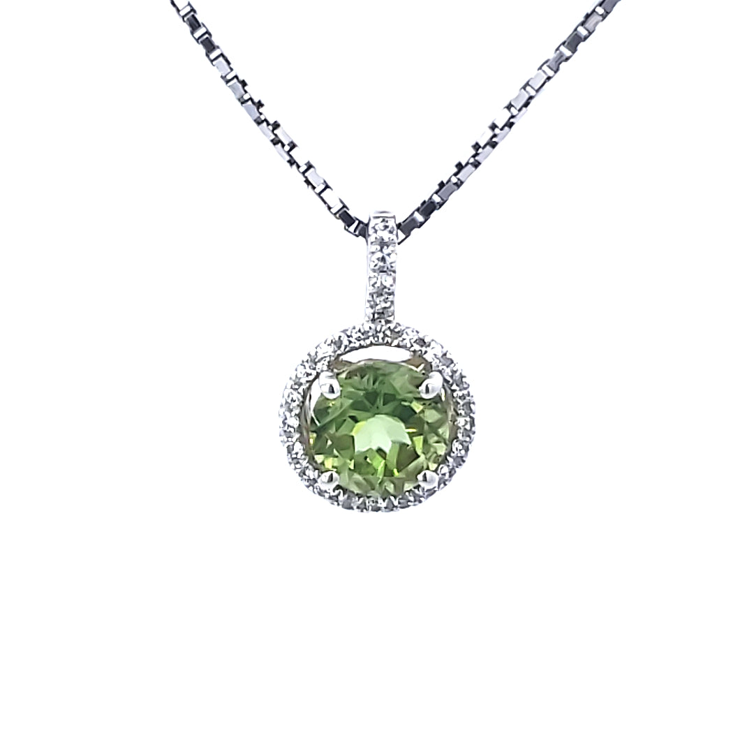 Halo Peridot Pendant