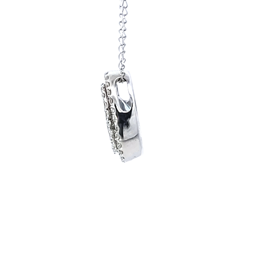 Aquamarine & Diamond Double Halo Necklace