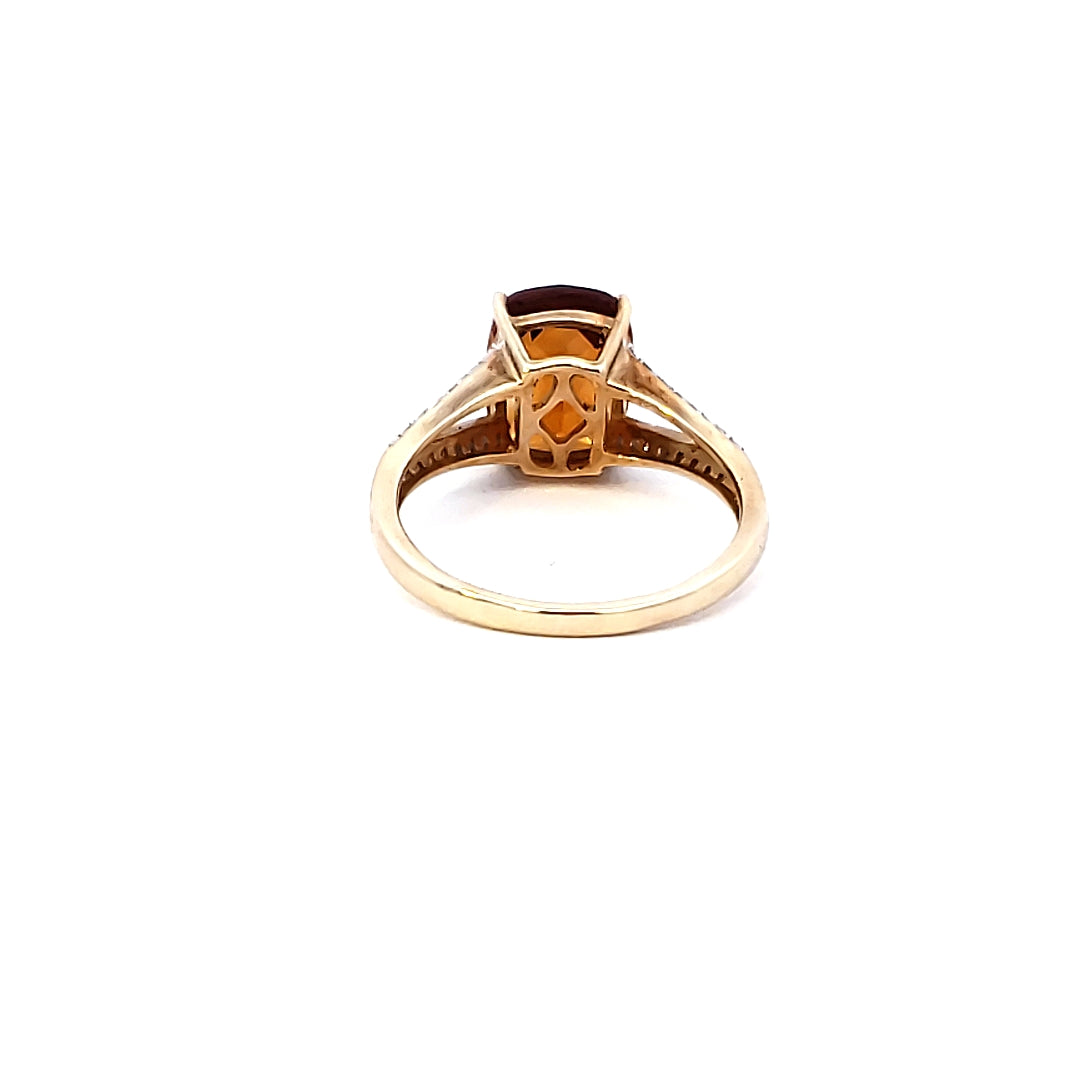 Citrine & Diamond Ring