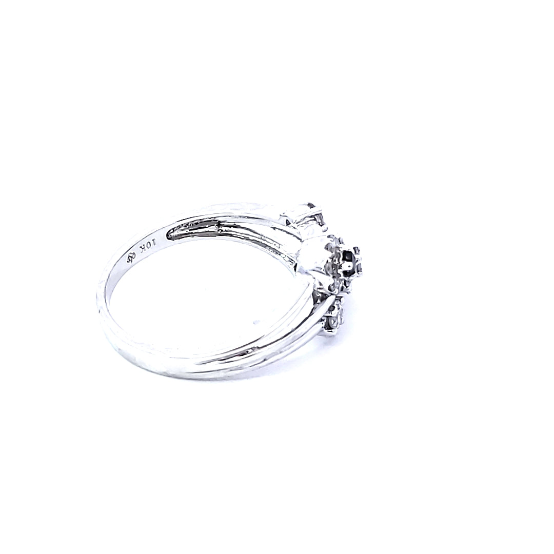 Black and White Halo Diamond Fashion Rings