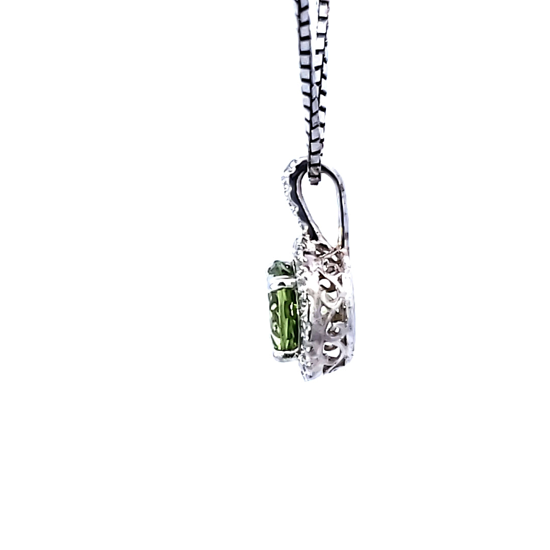 Halo Peridot Pendant