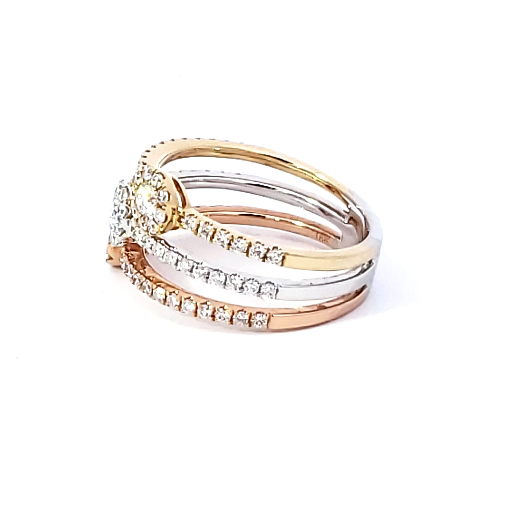 Triple Halo Diamond Fashion Ring