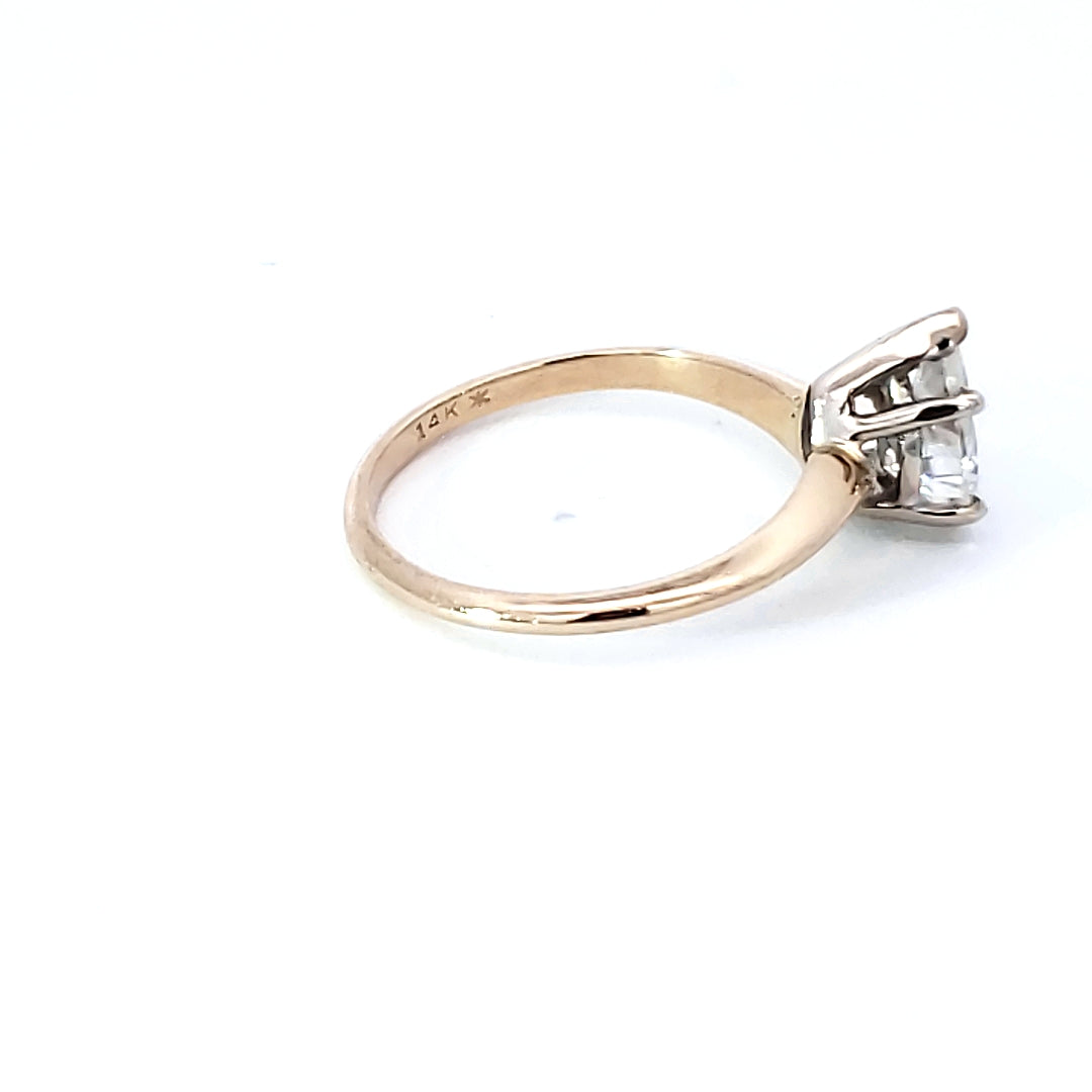 1 ct Pear Shape Moissanite Tiffany Engagement Ring