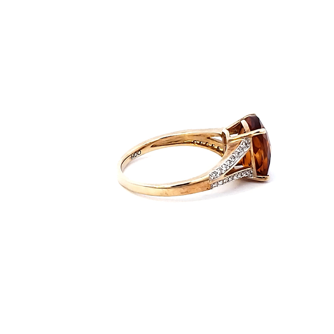 Citrine & Diamond Ring