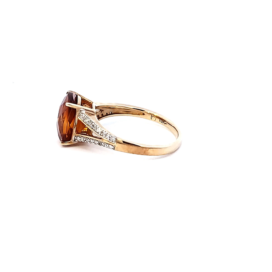 Citrine & Diamond Ring