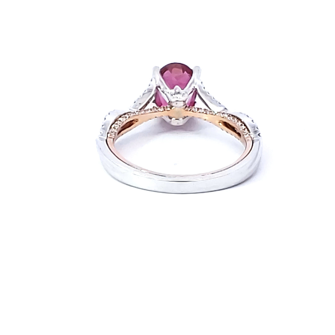 Rubellite Tourmaline and Diamond Fashion Ring