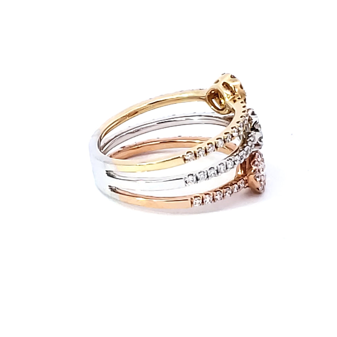 Triple Halo Diamond Fashion Ring