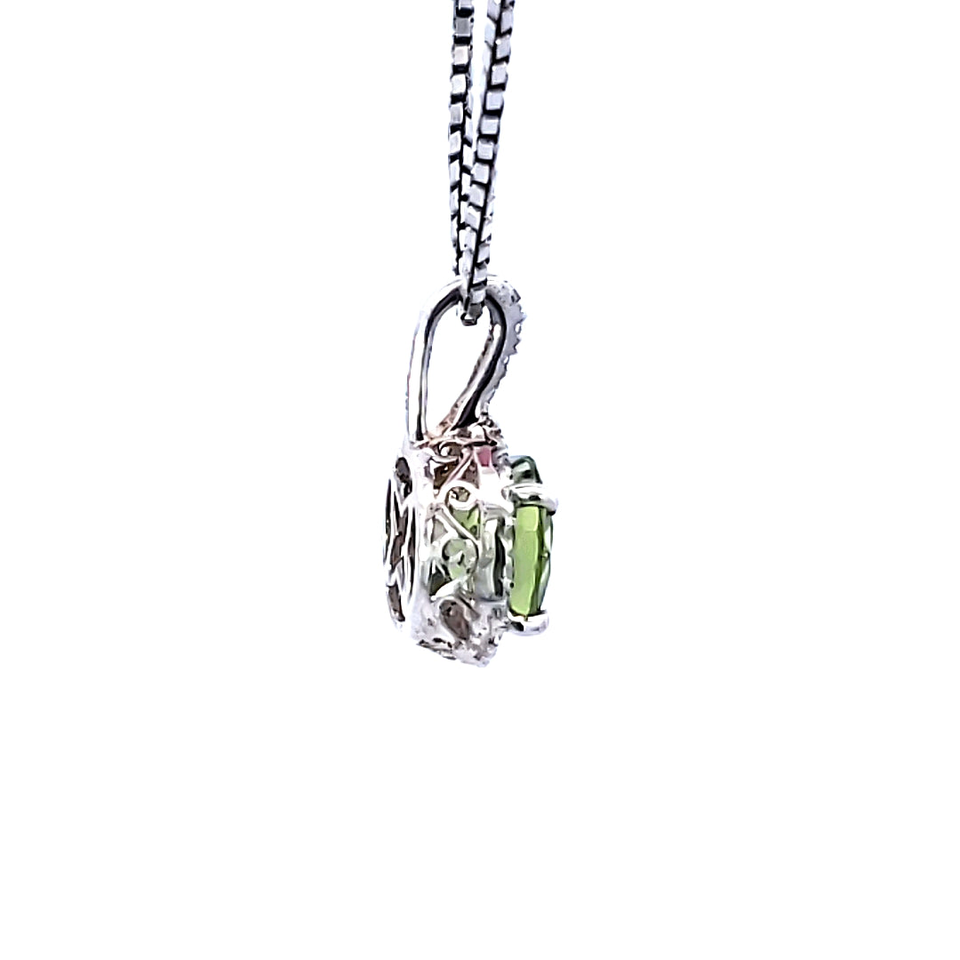 Halo Peridot Pendant