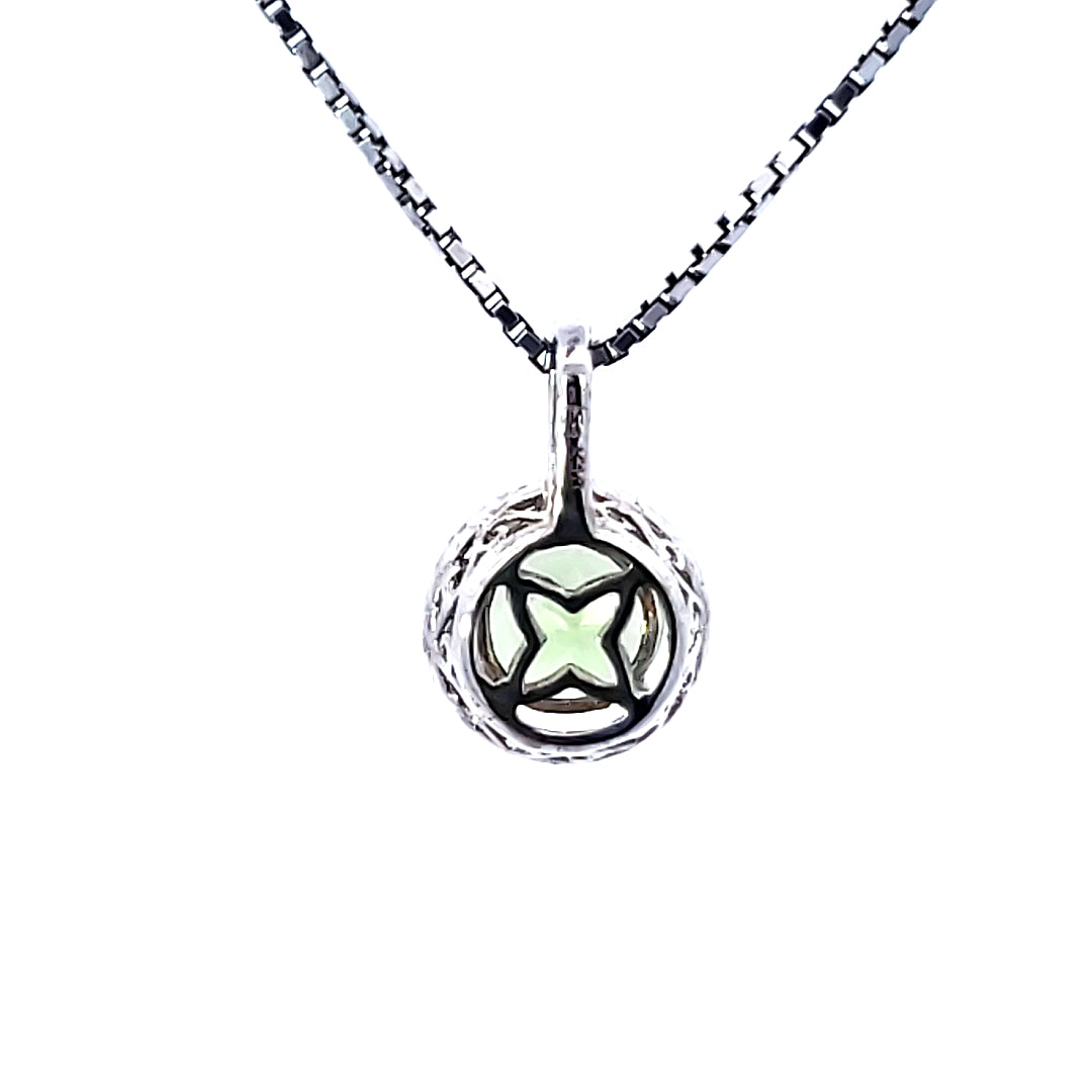 Halo Peridot Pendant