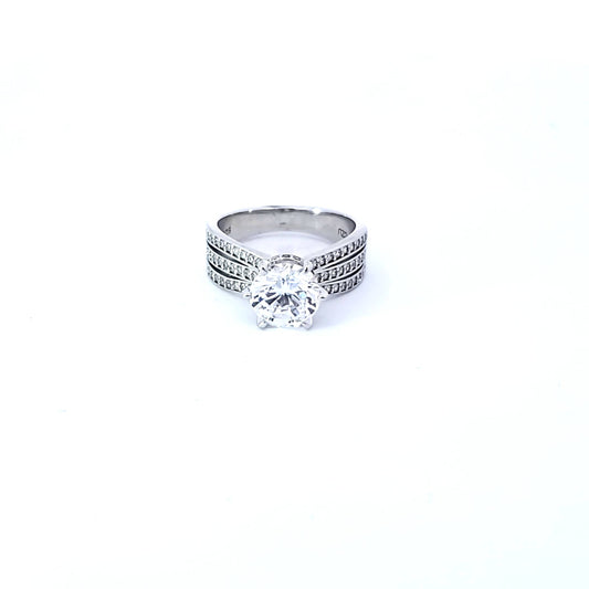 S/Silver (W/Stones Wedding Bands - Women'