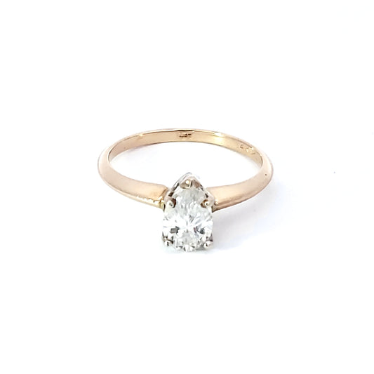 1 ct Pear Shape  Moissanite Tiffany Engagement Ring