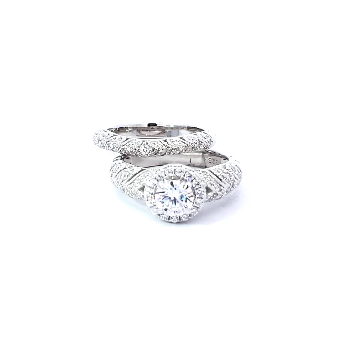 S/Silver (W/Stones Wedding Bands - Women'